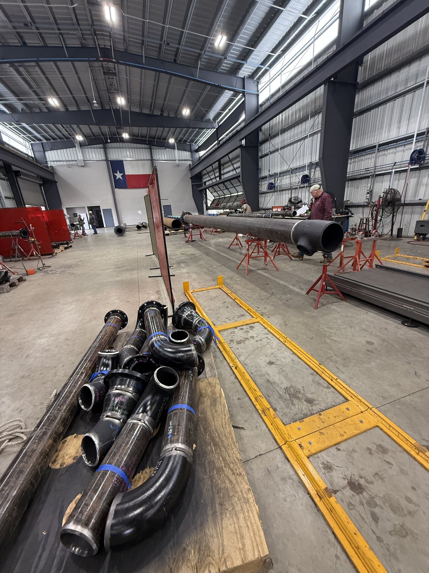 Pipe fabrication underway inside Vector’s shop